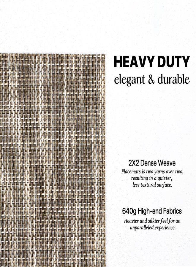 LEXMORE Placemats Set of 4 Vinyl/Plastic Woven Place Mats for Kitchen Table Indoor/Outdoor Washable Placemat Wipeable Dining Table Mats(Cappuccino) - Image 3